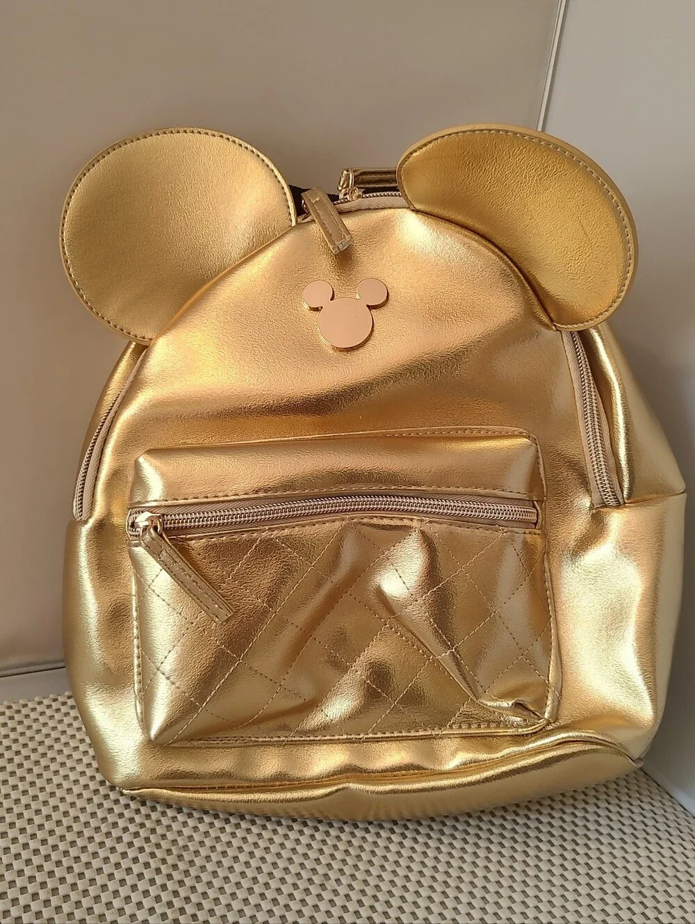 Minnie Mouse Gold Mini Backpack Purse NWT